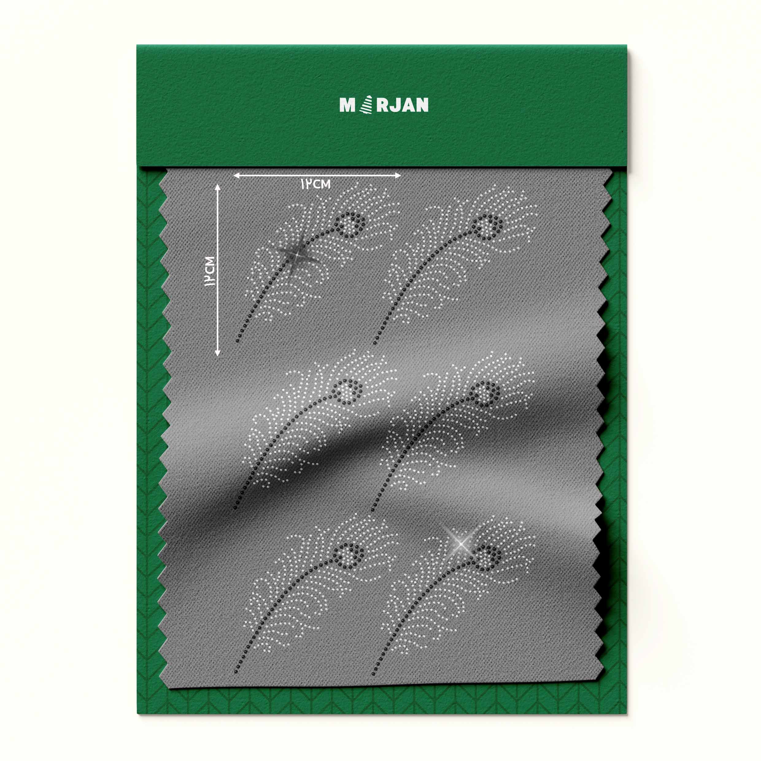 نگین حرارتی  طرح پر نقره‌ای مشکی1095(بسته 10 ورقی) 27