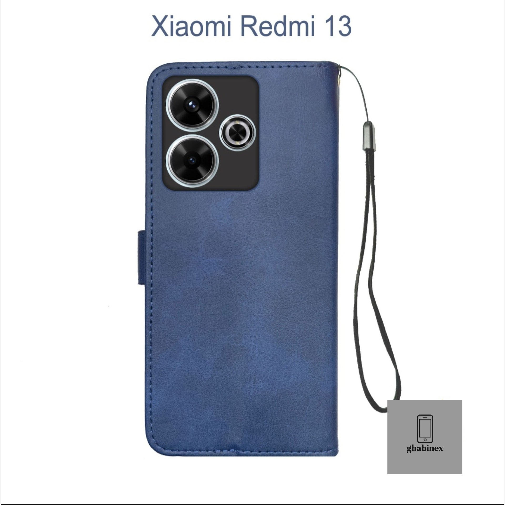 قاب گوشی شیائومی redmi 13 جاکارتی دار چرم مصنوعی 