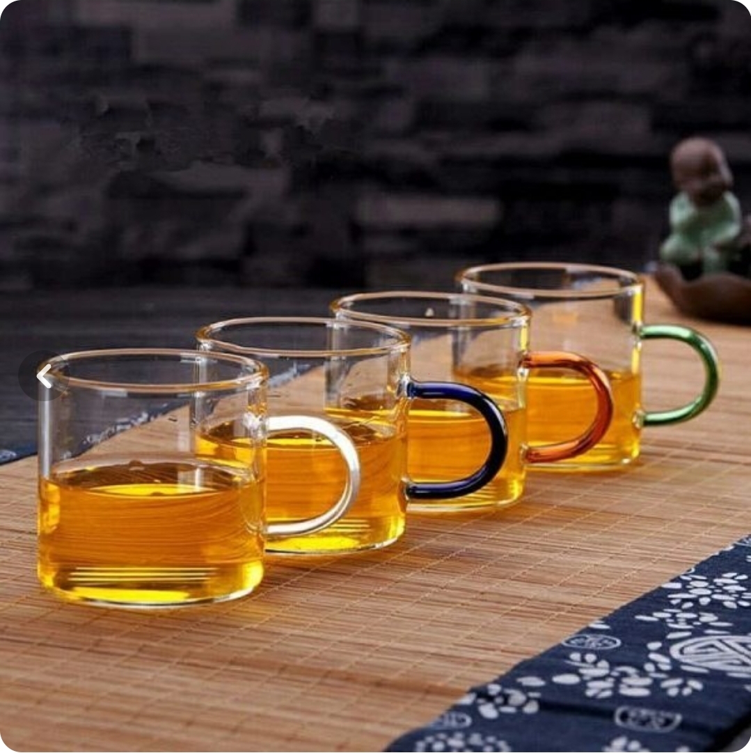 فنجان قهوه خوری پیرکس دسته رنگی 6 عددی محصول کشور چین