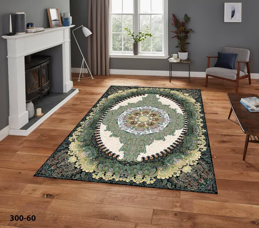 خرید روفرشی کشدار سبز زیتونی سنتی مخمل شانل 300 -60 ❗