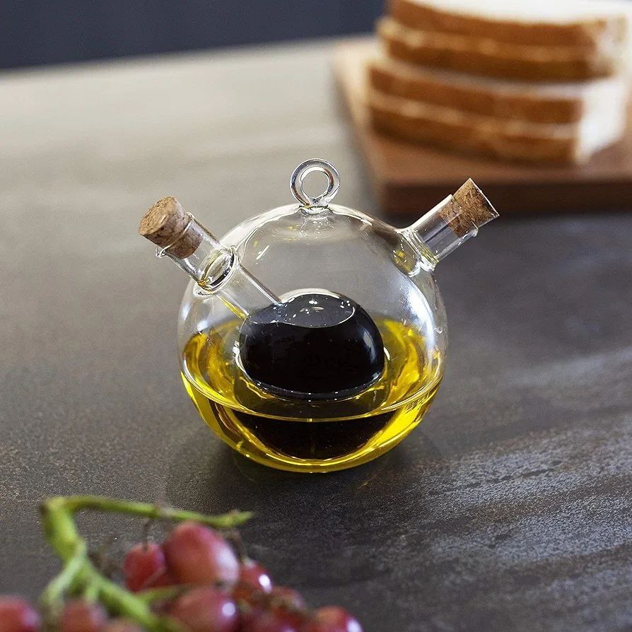 ظرف سرکه و روغن پیرکس درب بامبو وارداتی