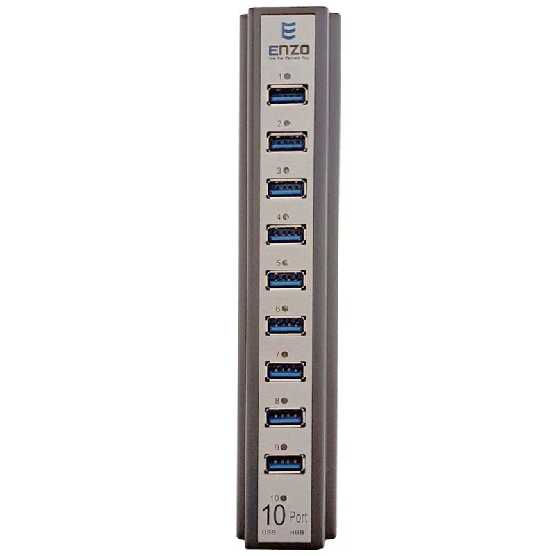 هاب 10 پورت USB2.0 + آداپتور انزو Enzo UH-10A