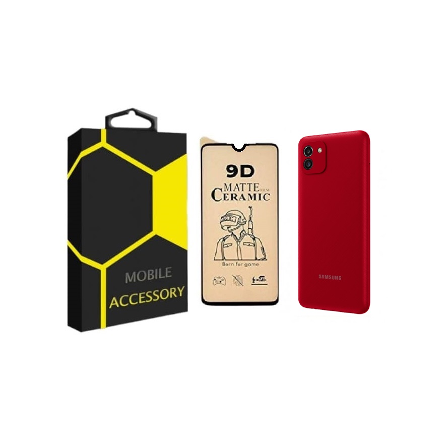 کاور silicon گوشی موبایل سامسونگ Galaxy A03 + محافظ صفحه نمایش