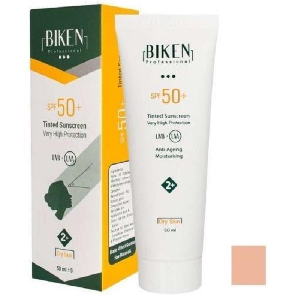 کرم ضد آفتاب SPF50 رنگی بیکن شماره 2پلاس مناسب پوست خشک حجم 50 میل