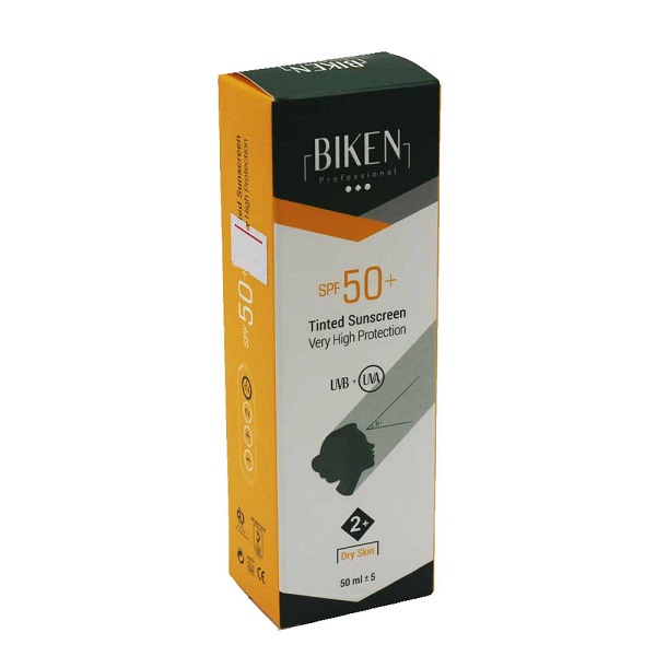 کرم ضد آفتاب SPF50 رنگی بیکن شماره 2پلاس مناسب پوست خشک حجم 50 میل