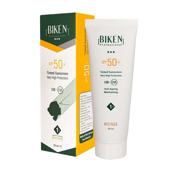کرم ضد آفتاب SPF50 رنگی بیکن شماره 1پلاس مناسب پوست خشک حجم 50 میل