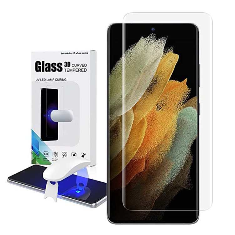 گلس محافظ صفحه نمایش یووی لایت مدل ULV مناسب برای گوشی موبایل سامسونگ Galaxy S21