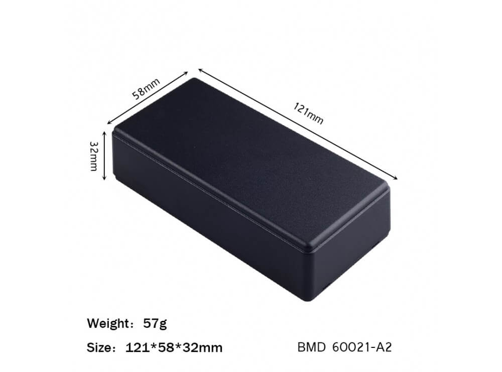 جعبه برد پلاستیکی مشکی و سفید مدل BMD-A سایز 121x58x31mm