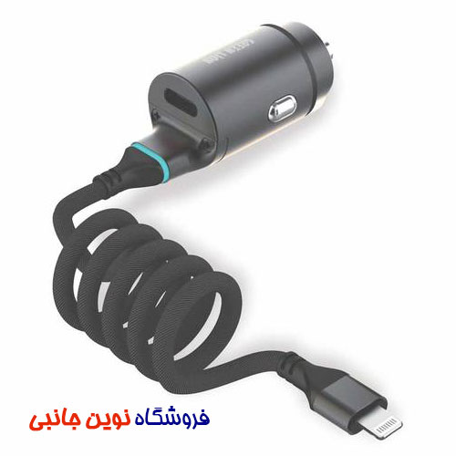 شارژر فندکی خودرو 45 وات گرین لاین مدل GNCC45WPDTCBK ا Green Lion 45W PD Car Charger with 1.2M Tough & Durable Type-