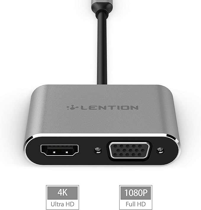 هاب مبدل usb c لنشن به HDMI / VGA 2 in 1 مدل Lention C51S HV
