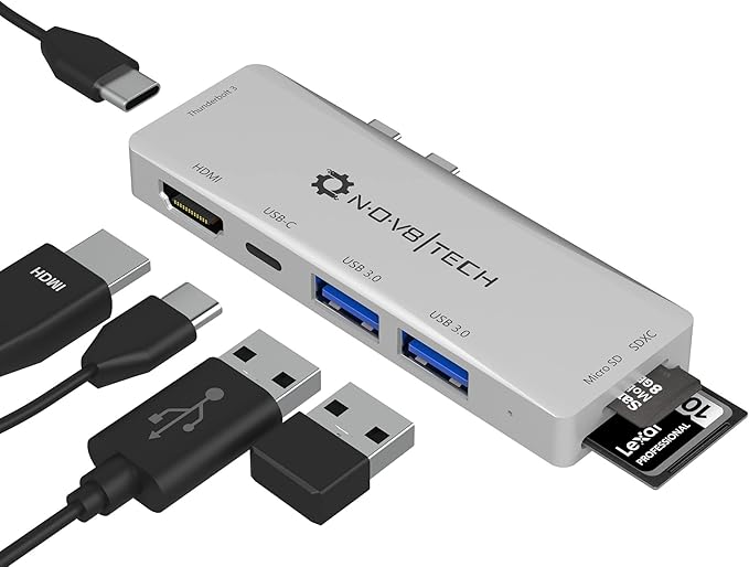 هاب 7 پورت مخصوص مک بوک NOV8Tech Mini USB C Hub 7 in 2 macbook