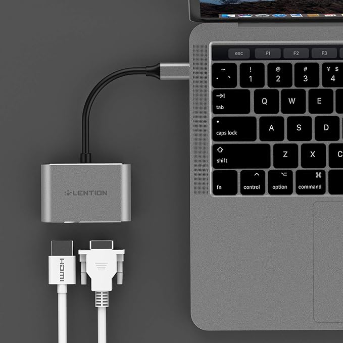 هاب مبدل usb c لنشن به HDMI / VGA 2 in 1 مدل Lention C51S HV