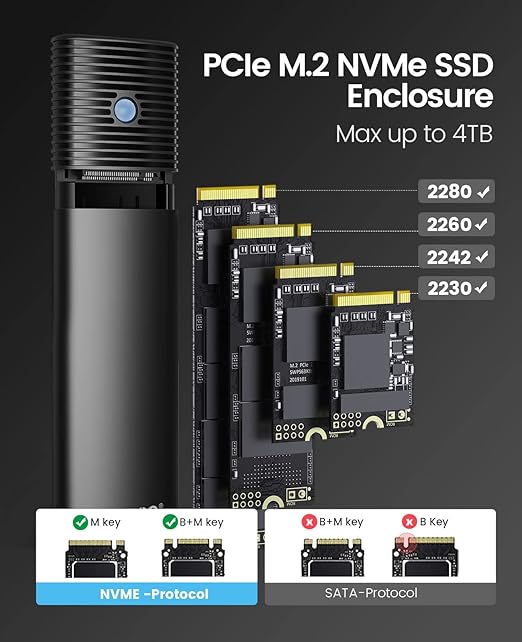 باکس هارد اس اس دی M.2 NVMe اوریکو مدل  PWEM2-G2
