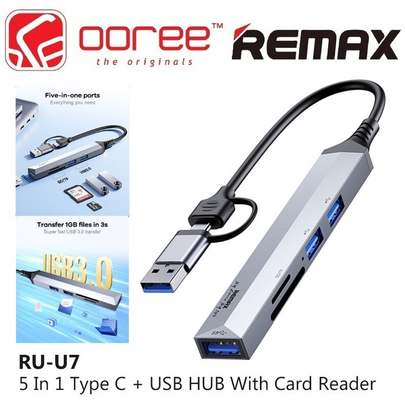 هاب 5 پورت USB-C ریمکس مدل RU-U7