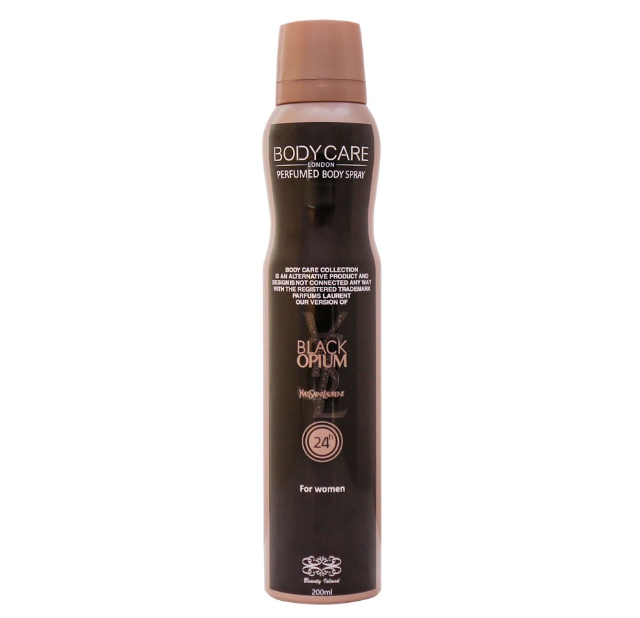 اسپری بدن زنانه بادی کر مدل بلک اوپیوم Body Care Black Opium حجم 200 میل