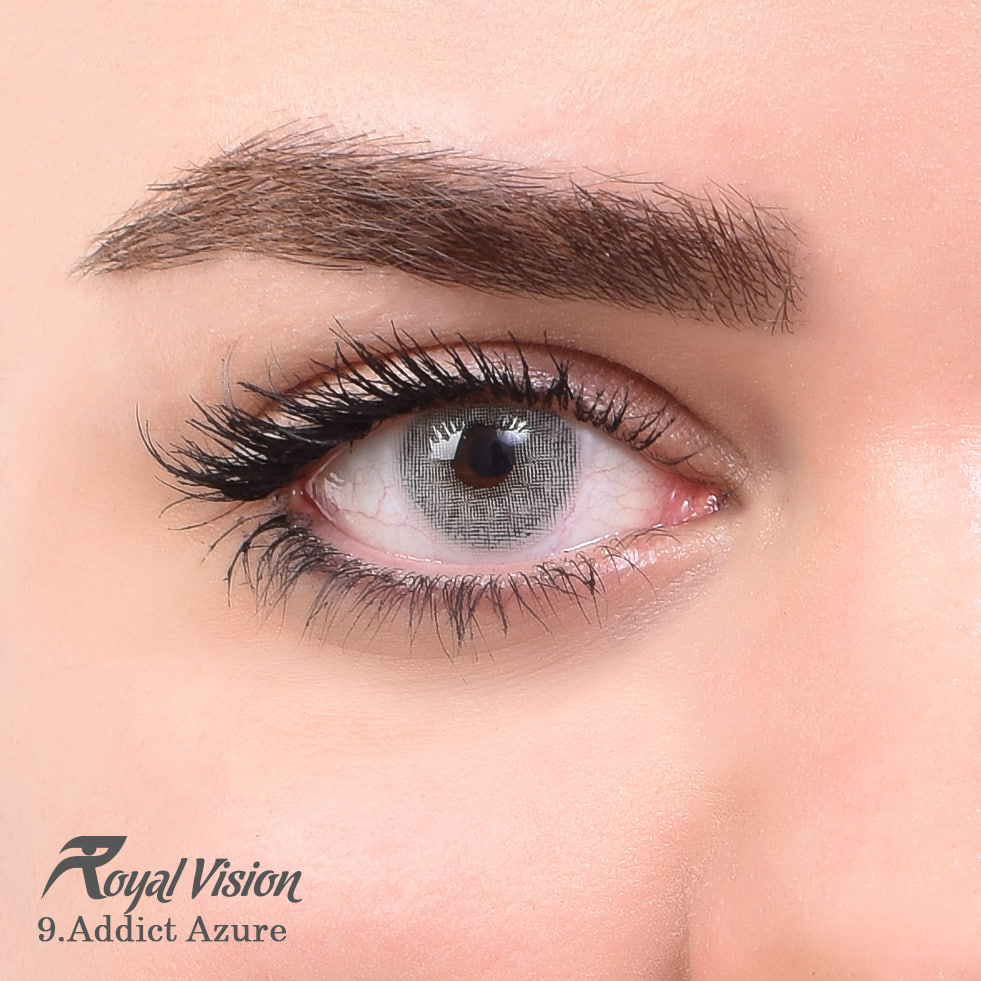 لنز چشم رویال ویژن شماره 9 رنگ Addict Azure خاکستری یخی هاله دار