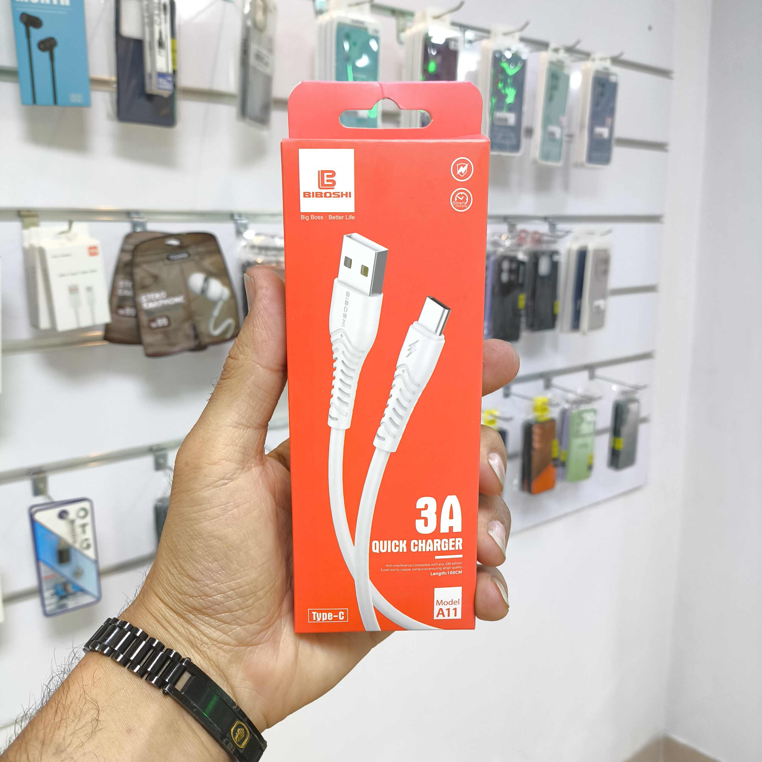 کابل شارژ USB به Type-C بیبوشی مدل A11 طول 1 متر