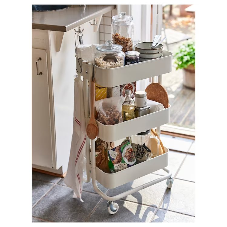 ترولی 3 طبقه سفید ایکیا IKEA-RASKOG