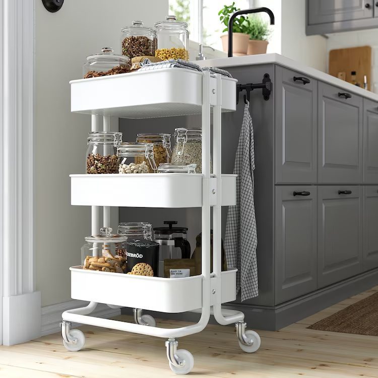 ترولی 3 طبقه سفید ایکیا IKEA-RASKOG