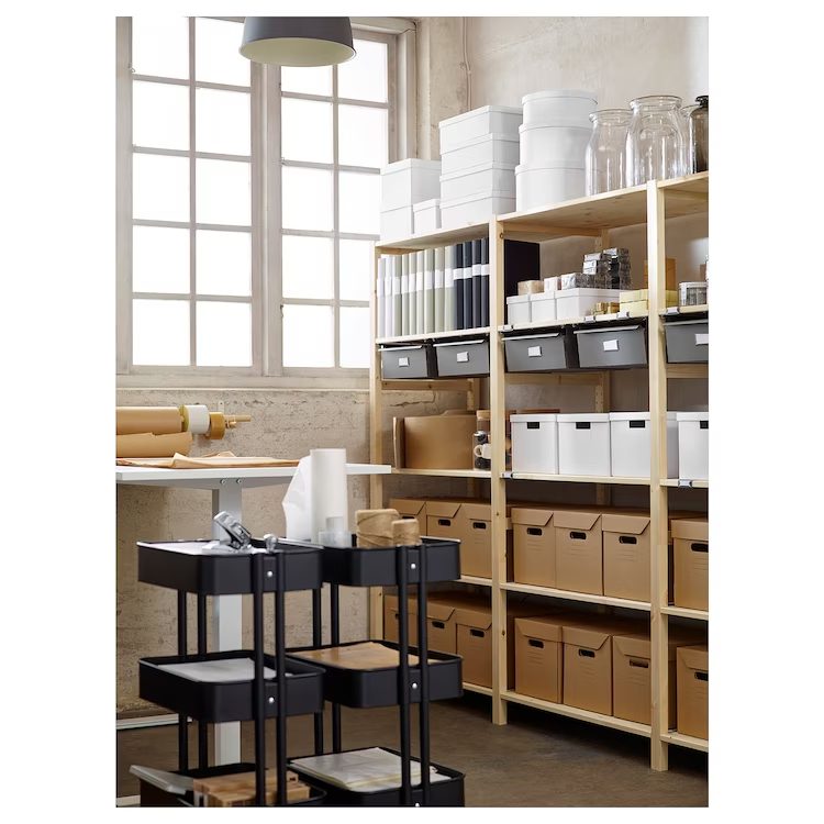 ترولی 3 طبقه مشکی ایکیا IKEA-RASKOG