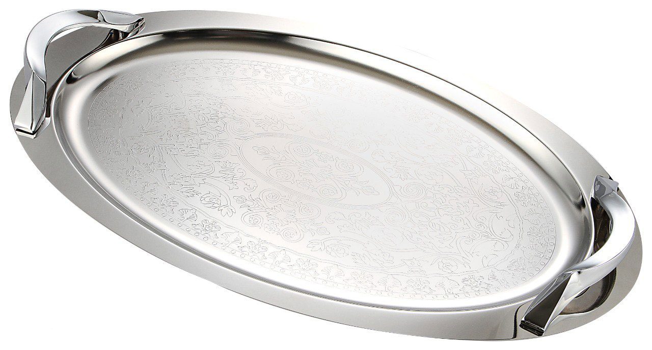 سینی استیل گلدار بیضی بزرگ نیوهوم کد: NH08-1903