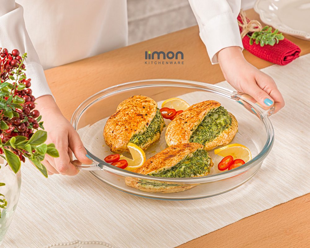 تابه گرد شیشه‌ای 3.4 لیتر لیمون کد  2236