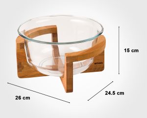 کاسه سرو پایه چوبی 3 لیتر لیمون کد  2166