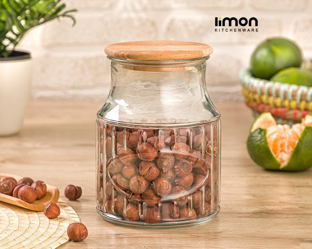 بانکه درب چوبی 1 لیتر لیمون کد 2262