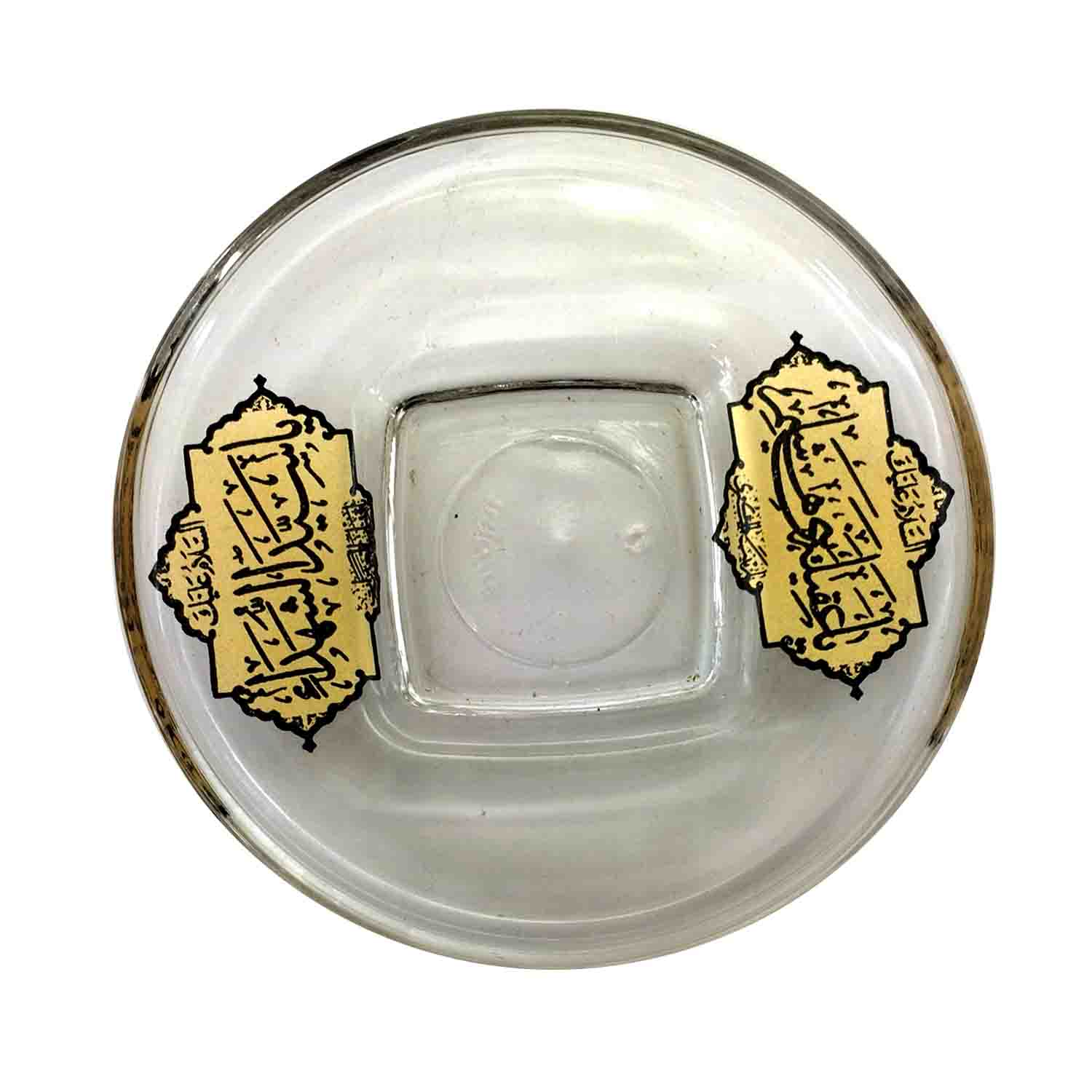 103054-استکان و نعلبکی دسته دار طرح ربعی-سیدالشهدا ع و عقیله بنی هاشم س-6تایی