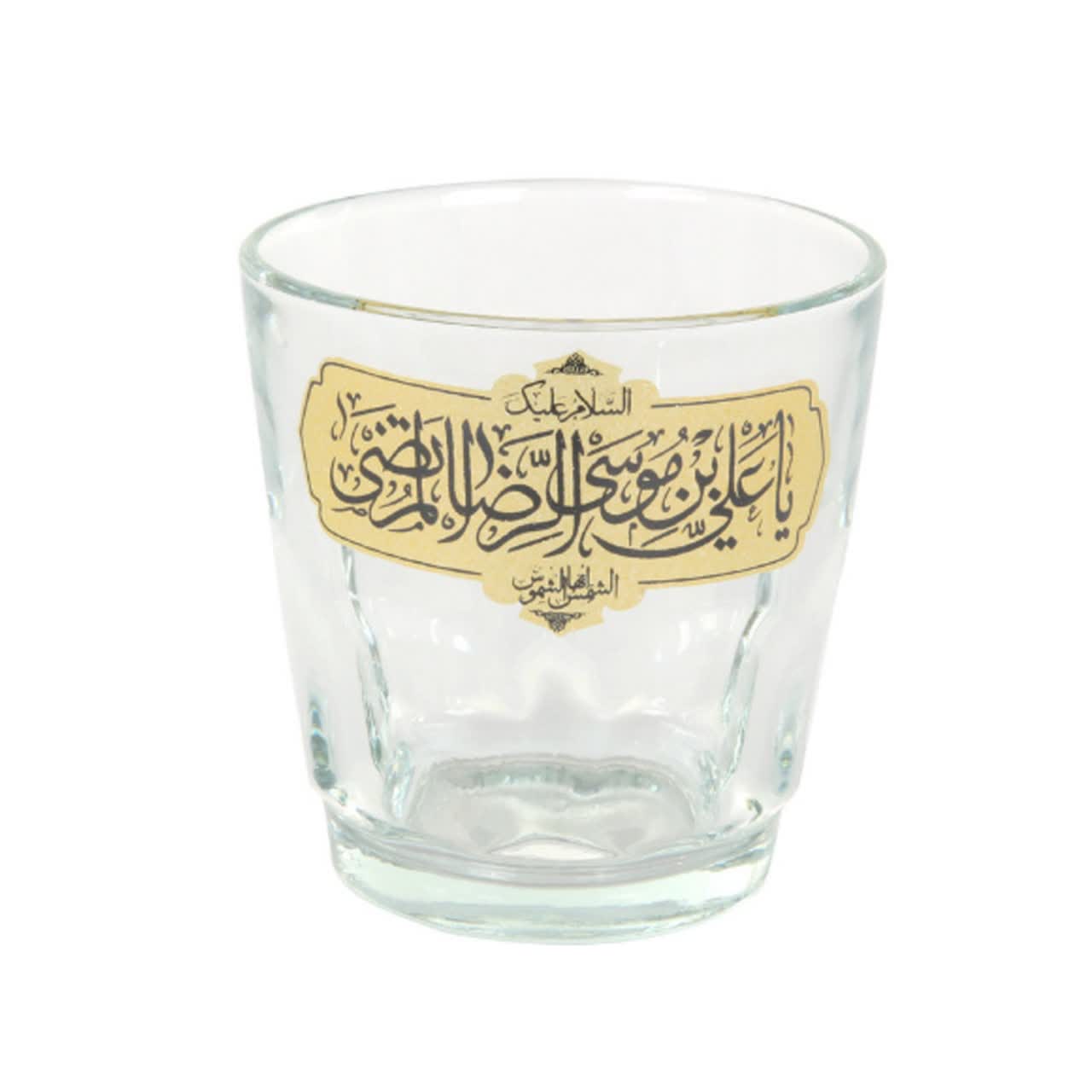 102643-نیم لیوان-استکان هیئتی کتیبه ای السلام علیک یا علی بن موسی الرضا ع-6تایی