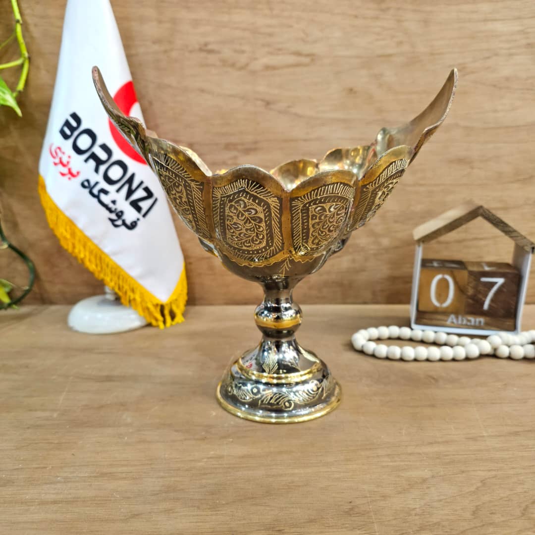 کشکول قایقی برنز قلمزنی ک