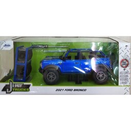 ماکت ماشین فلزی-فورد برونکو با رینگ و لاستیک اضافه-1.24 جادا-Ford Bronco-رنگ آبی