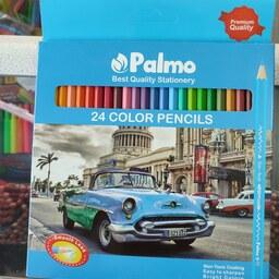 مداد رنگی 24 رنگ جعبه مقوایی پالمو