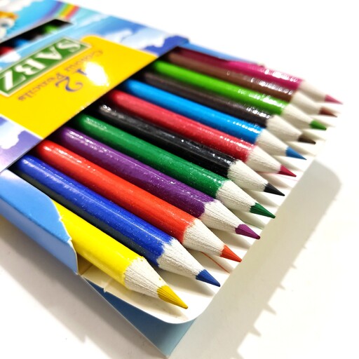 مداد رنگی 12 رنگ  سبز ( برای کودکان ، بلند ) 