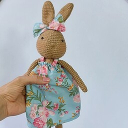 عروسک خرگوش کاموایی گوش داراز 35 cm   با کاموای باکیفیت ایرانی بافته شده به صورت کلی سفارش پذیرفته میشه