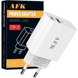 پک 2 عددی شارژر اصلی AFK 20W Fast USB C 