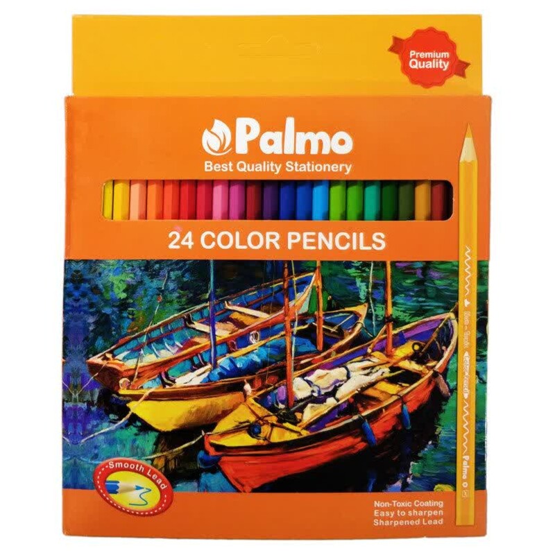 مداد رنگی 24رنگ پالمو  مداد رنگی جعبه مقوایی   مداد رنگی   مداد رنگی 24رنگ   مداد رنگی پالمو