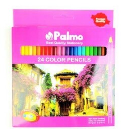مداد رنگی 24رنگ پالمو  مداد رنگی جعبه مقوایی   مداد رنگی   مداد رنگی 24رنگ   مداد رنگی پالمو