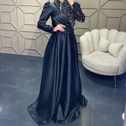لباس مجلسی زنانه مدل برلین جنس پشت وپیش کار ترکیبی ساتن وپولک آستر کشی شده سایزبندی 2و3و4قیمت بااحترام به شما1190000