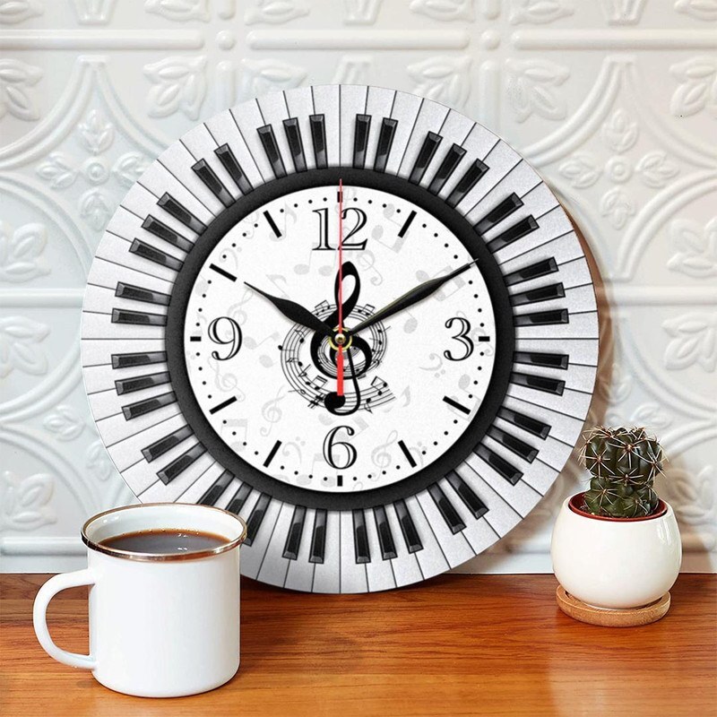 ساعت دیواری مدل 1185 طرح پیانو و نت موسیقی ساعت دیواری مدرن-ساعت دیواری کلاسیک