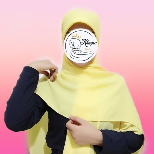 روسری زرد لیمویی کرپ حریر قواره 120  گرم بالا درجه یک حجاب خضرا 