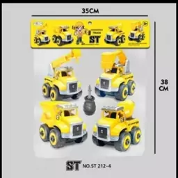 اسباب بازی ماشین راهسازی ست 4عددی کیفیت عالی