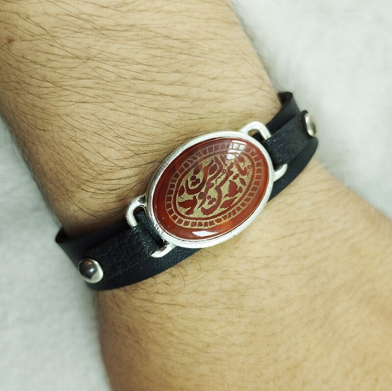 دستبند زنانه و مردانه سلین کالا مدل عقیق سرخ طرح یا شمس الشموس COD-127746