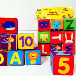 بازی مکعب های ابری پارچه ای اعداد و حروف انگلیسی (9عددی) غنچه ( سدای شاد)