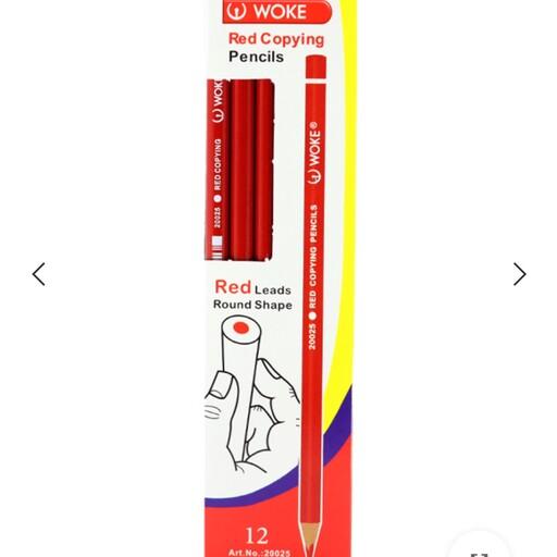 مداد قرمز ووک گرد بسته 12تایی