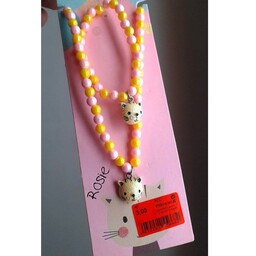 نیم ست گردنبند و دستبند دخترانه گردنبند بچگانه دستبند بچگانه نیم ست بچگانه اکسسوری دخترانه گربه 