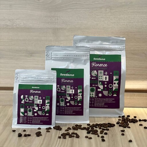 دانه قهوه پرکافئین فلورانس سیدانو 250 گرمی (30 درصد عربیکا 70 درصد روبوستا)