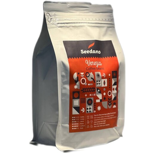 دانه قهوه پرکافئین ونیز سیدانو 250 گرمی (20 درصد عربیکا 80 درصد روبوستا)