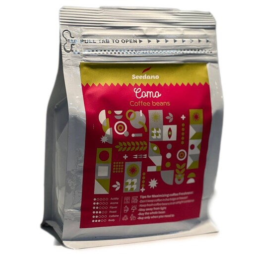 دانه قهوه کومو سیدانو 500 گرمی (70 درصد عربیکا 30 درصد روبوستا)