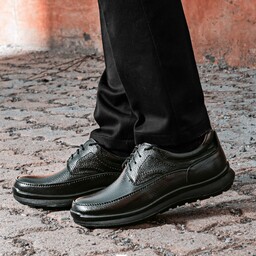 کفش تمام چرم طبیعی اصل طبی راحتی مدل گریدرمشکی بندی  مردانه مستقیم از تولید کننده (ارسال رایگان)6ماه ضمانت و مهلت تست